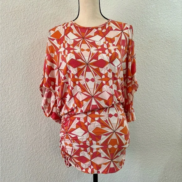 open lace back dress Fantastic 1960s Emilio Pucci Green Pink Coral & Orange Abstract Print   Shrimpton Couture